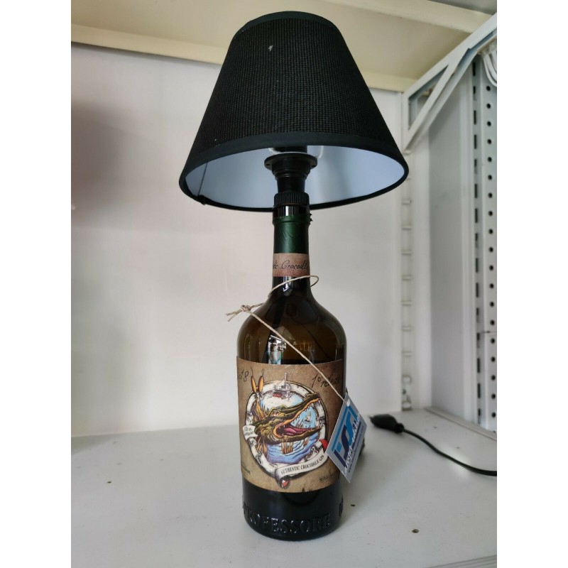 Lampada artigianale bottiglia Vermounth del professore coccodrillo